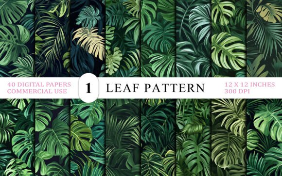 Download Seamless Dark Green Jungle Leaf Pattern - Premium Resources