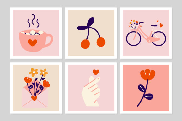 Download Set Valentine's Day Cute Greeting Cards - Cards Collection