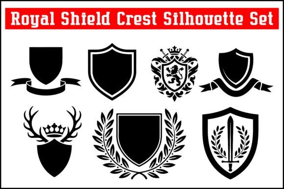 Download Royal Shield Crest Silhouette Set - Crest Collection