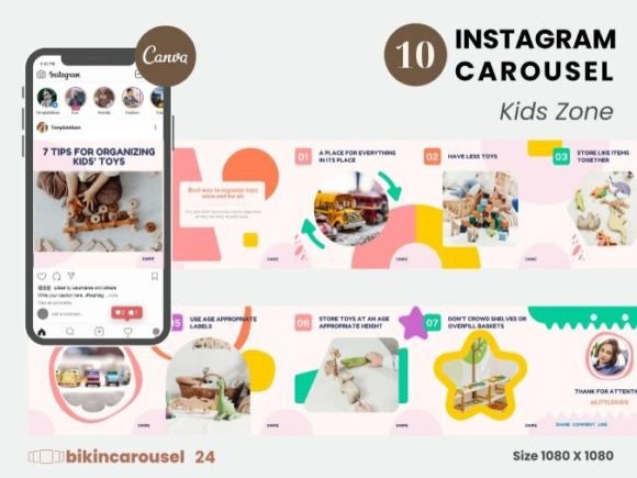 Download Kids Zone Instagram Carousel Canva - Kids zone Collection