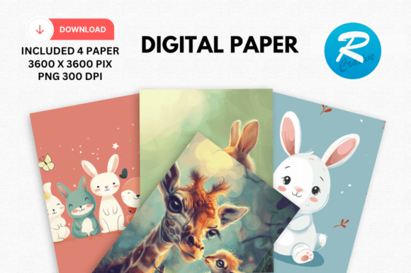 Download Watercolor Cute Animal Digital Paper - Cute animal digital paper Collection