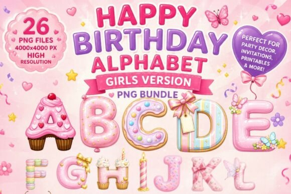 Download Happy Birthday Alphabet PNG | Girls - Birthday Collection