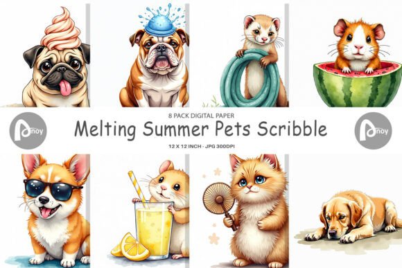 Download Melting Ugly Cute Animal Digital Paper - Cute animal digital paper Collection