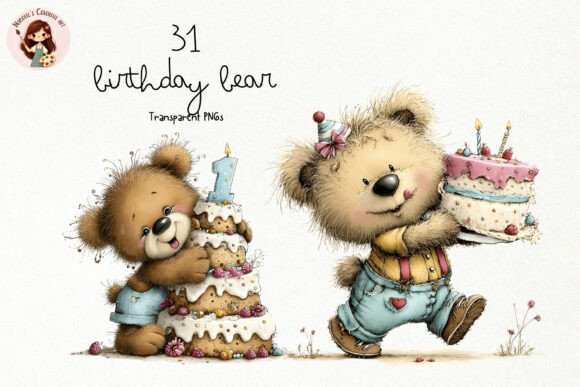 Download Cute Birthday Bear PNG Clipart - Birthday Collection