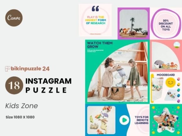 Download Kids Zone Instagram Puzzle Canva - Kids zone Collection