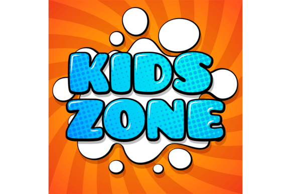 Download Kids Zone Card. Colorful Cartoon Words O - Kids zone Collection