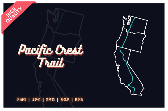 Download Pacific Crest Trail Outline Illustration - Crest Collection