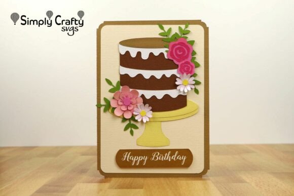 Download Birthday Cake with Flowers Card SVG - Birthday Collection