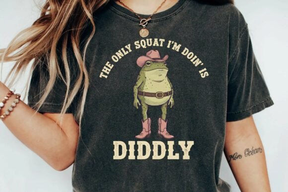 Download Funny Cowboy Frog Squat Diddly Workout Humor Png - Funny Collection