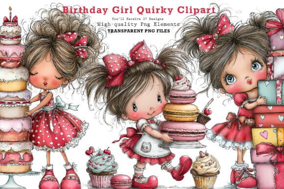 Download Birthday Girl Quirky Clipart - Birthday Collection