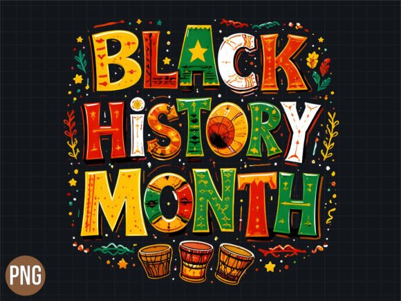Download Black History Month Pattern Drums PNG - Black history month pattern Collection